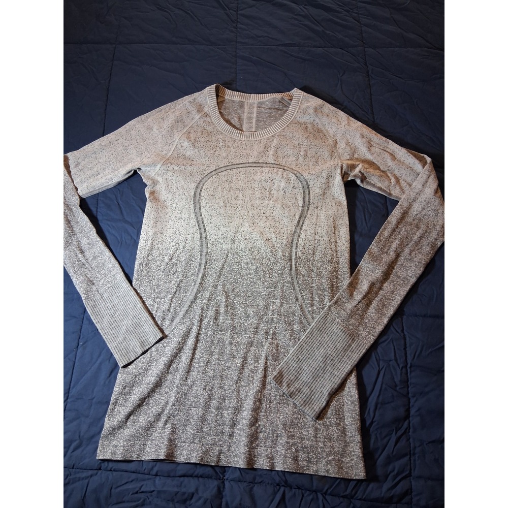 Lululemon Swiftly Tech Long Sleeve Crew Grey Ombre Space Dye Top Womens 4